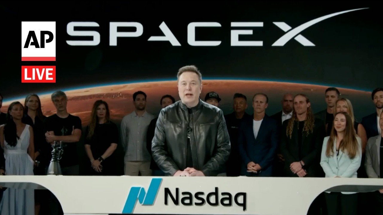LIVE: Elon Musk's SpaceX rings Nasdaq opening bell as company goes public